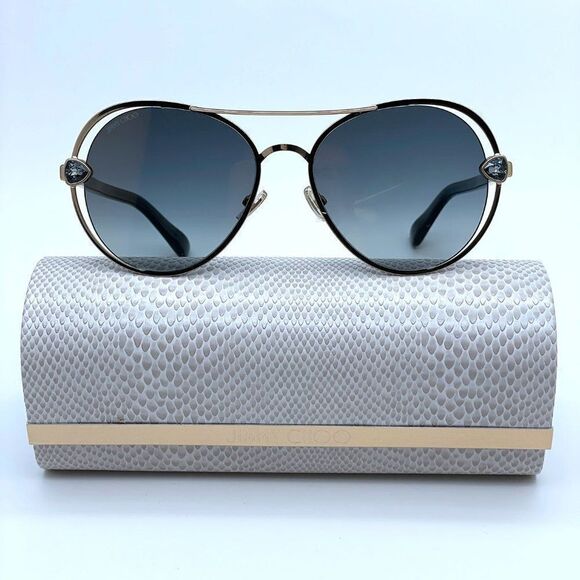 NEW JIMMY CHOO SARAH/S 0RHL FQ Gold Mirrored Women Sunglasses - Picture 2 of 11